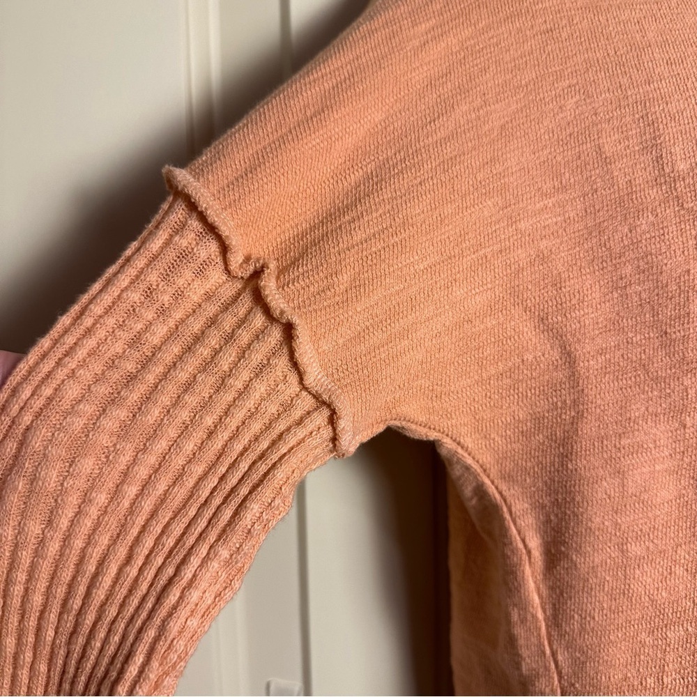 Amadi by Anthropologie Francesca Mock Neck Sweater Peach/Coral Pink NWT Small - Picture 7 of 16